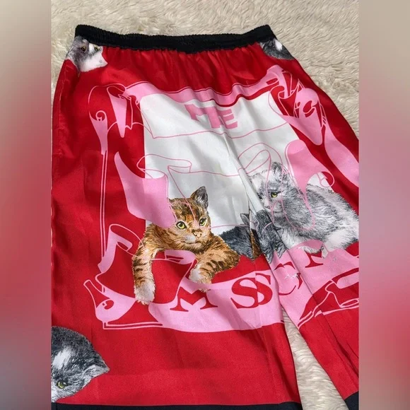 NWT MSGM x Lorenza Longhi Cat Print Pants - Size 4 - Picture 2 of 8